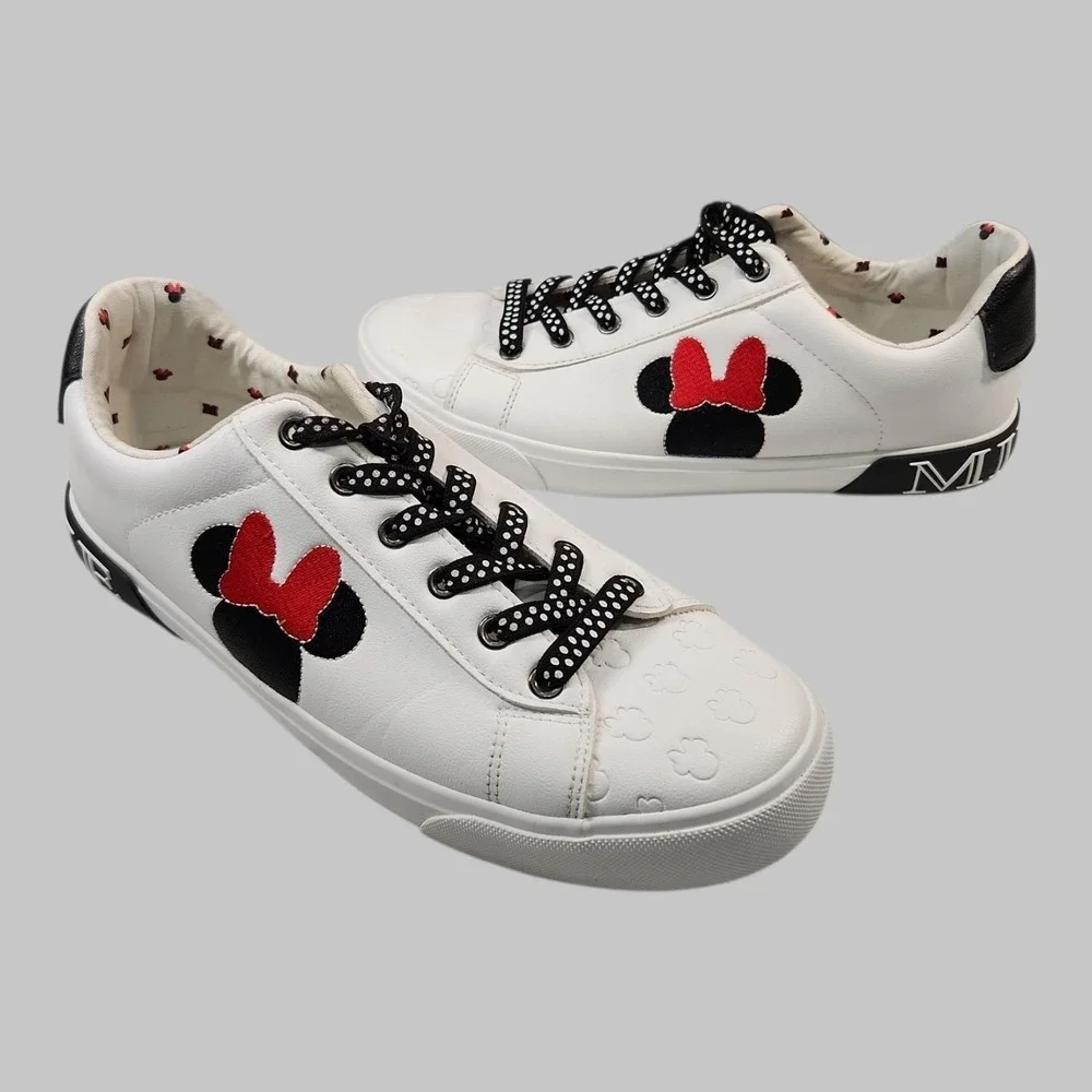 Disney Ground Up Minnie Mouse Court Sneakers White Women's Size 10 - Picture 1 of 6